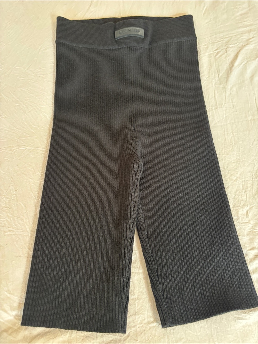 Fear of God Black Ribbed Knit Shorts-Leggings